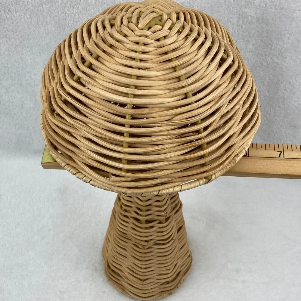 Woven Rattan Mushroom Decor 13.5”